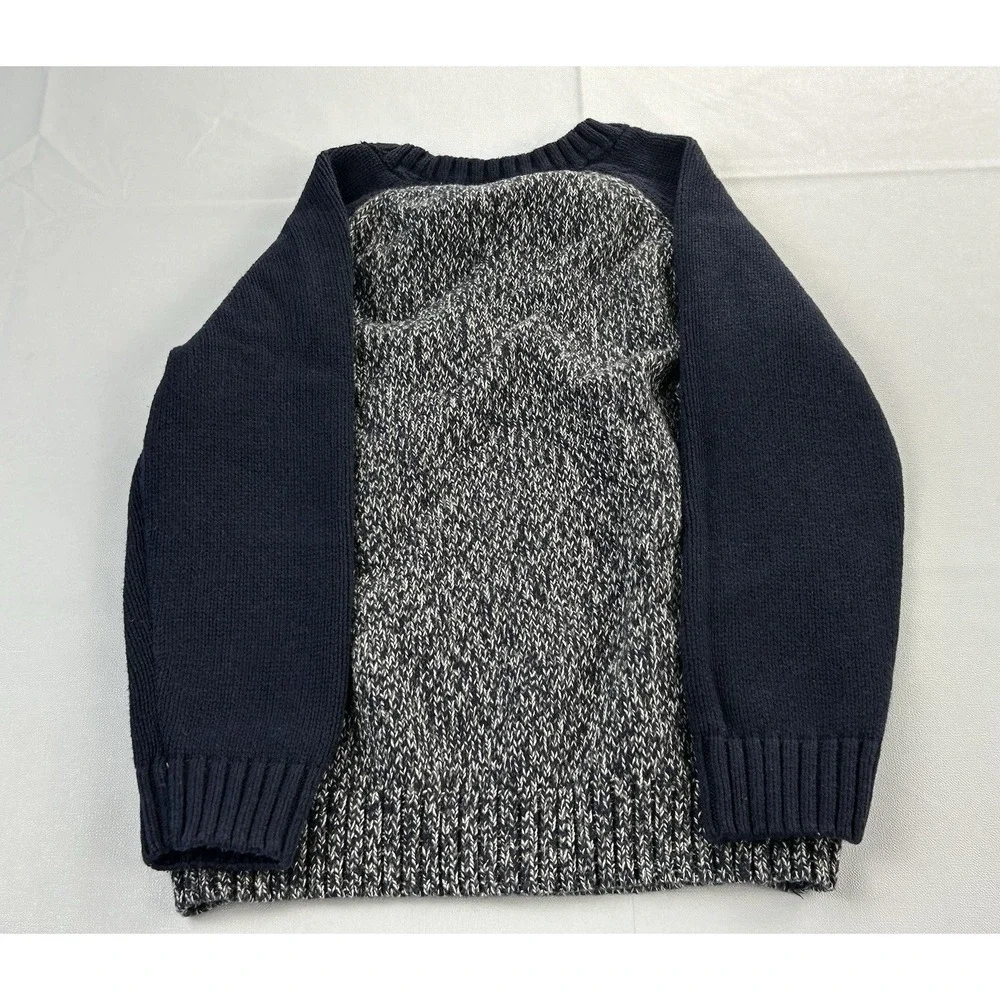 Gymboree Bear Sweater Toddler 3T Navy Cream Marled Knit Pullover Winter